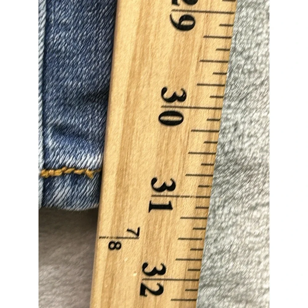 A.n.a. Jeans Bootcut Stretch Mid Rise Women Sz 28/6 Blue Whiskered Faded Western